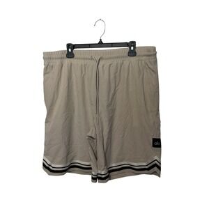 Alo Yoga Traction Arena Shorts Mens XL Beige Tan Perforated Basketball Workout